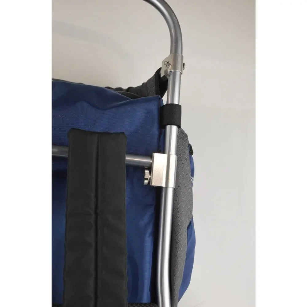 Vintage JanSport Scout External Aluminum Frame Hiking Backpack Blue Large